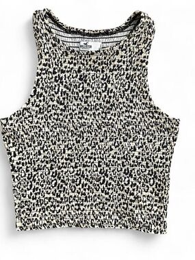 Hollister leopard print cropped elastic tank top Size L
